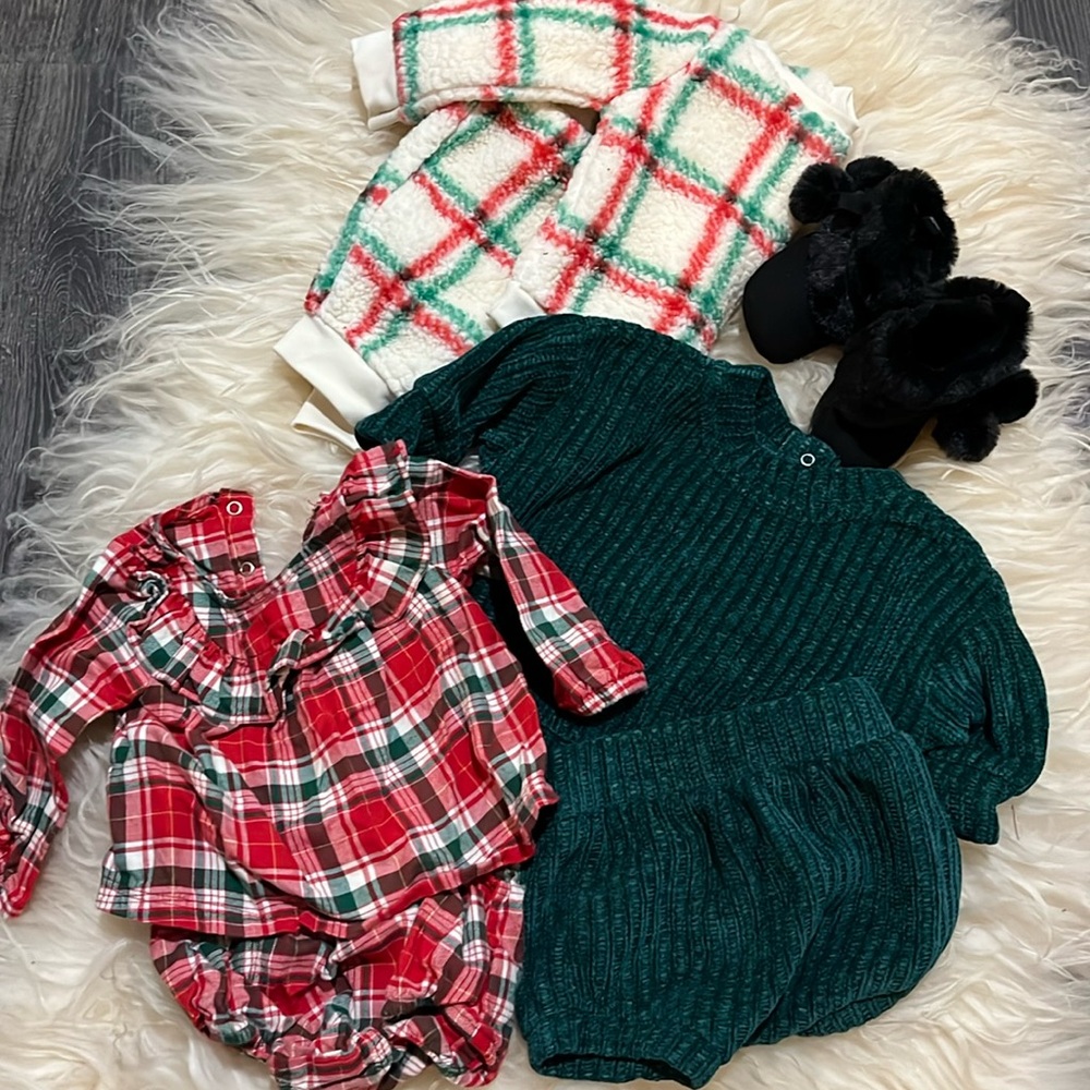 Cat & Jack Baby Girl 0-3m Holiday Bundle
